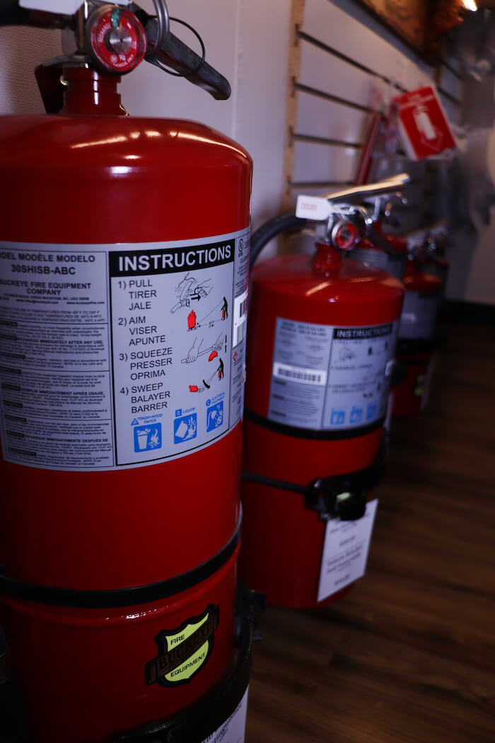 Fire extinguishers in the inventory